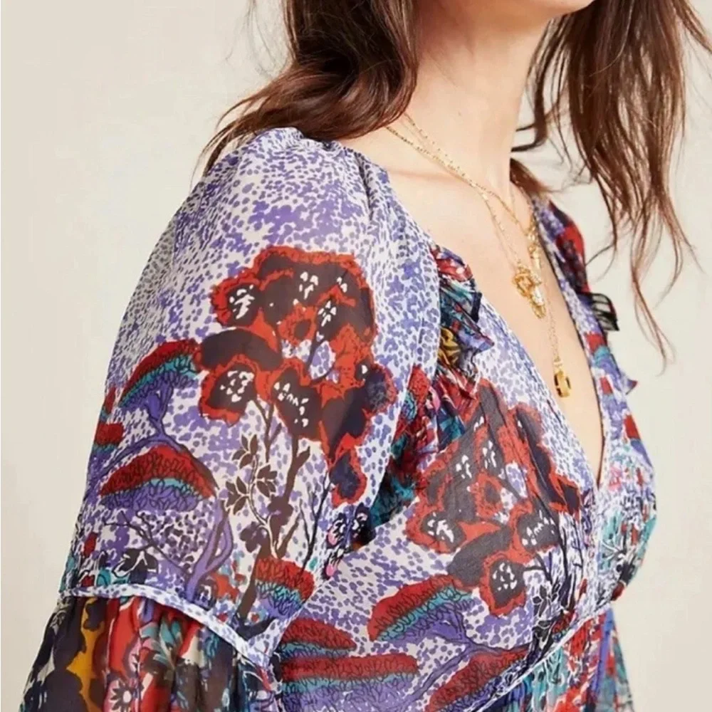 NWT Anthropologie Maeve Annabella Maxi floral Dress sz 10 NEW Orig $178 Boho - Picture 3 of 6